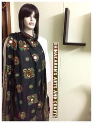Ethnic Kutchwork Dupatta - BLACK