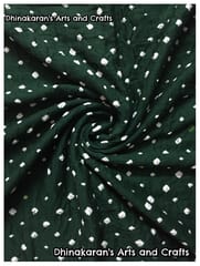 BOTTLE GREEN Bandhani Fabric