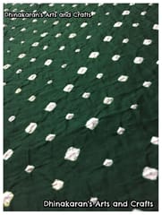 BOTTLE GREEN Bandhani Fabric