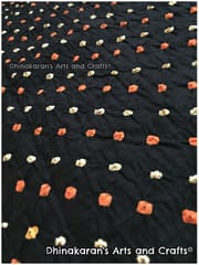 GALAXY BLACK Bandhani Fabric