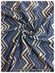 INDIGO CHEVRON Block Print Fabric