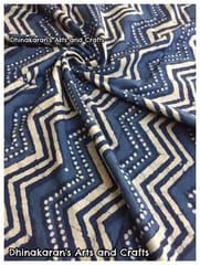 INDIGO CHEVRON Block Print Fabric