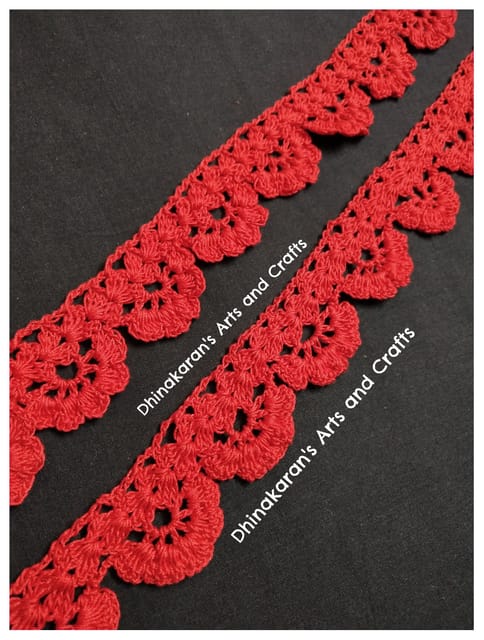 Red Floral Crochet Lace