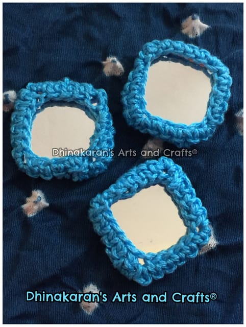 SKY BLUE Mirror Buttons