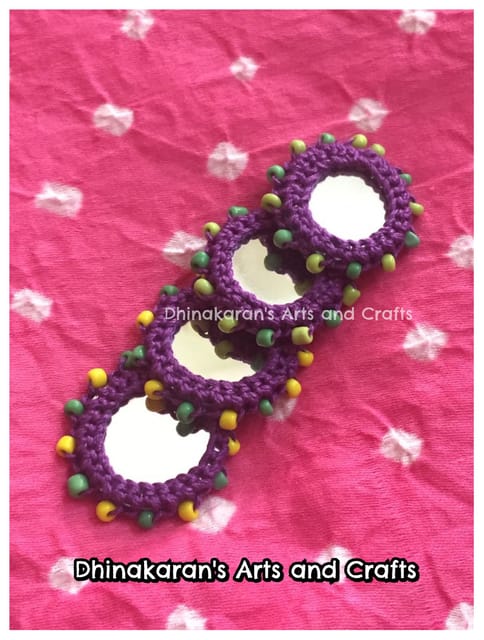 PURPLE Beaded Mirror Buttons
