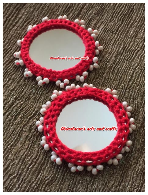 Big Round Mirror Buttons-RED