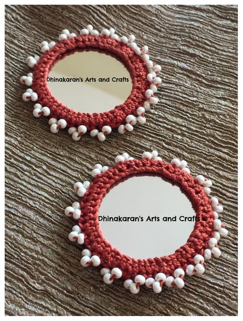 BIG Round Mirror Buttons-BROWN