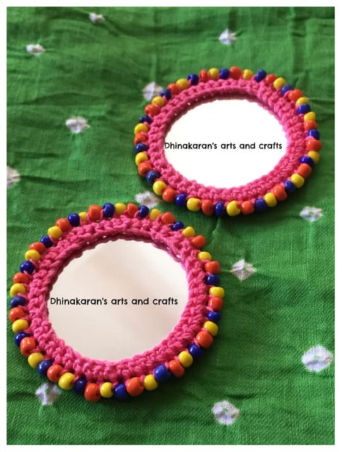 BIG Round Mirror Buttons-PINK