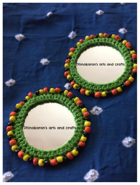 BIG Round Mirror Buttons-GREEN