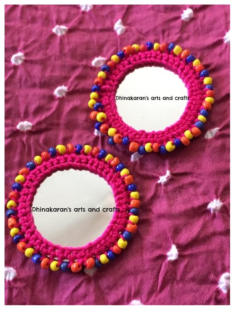 BIG Round Mirror Buttons-NAWABI PINK