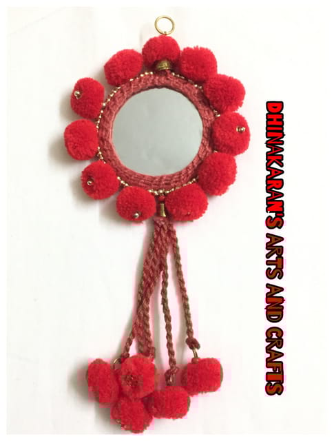 Big Mirror Tassles-RED