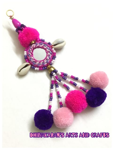 Purplish Pink Pompom Tassels