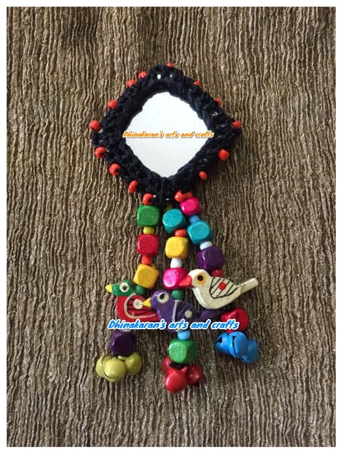 Patang Big Mirror Tassel-(1)