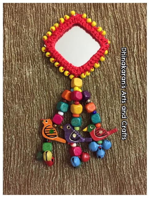 Patang Big Mirror Tassel-(12)