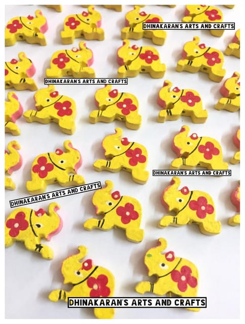 YELLOW Elephant Buttons