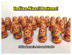 Indian Naari Doll Buttons-RED