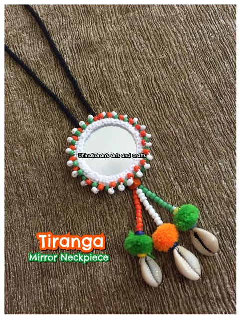 Tiranga Big Mirror Neckpiece