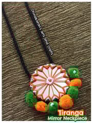 Tiranga Big Mirror Neckpiece
