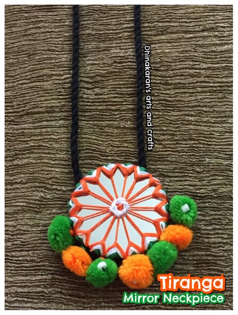 Tiranga Big Mirror Neckpiece