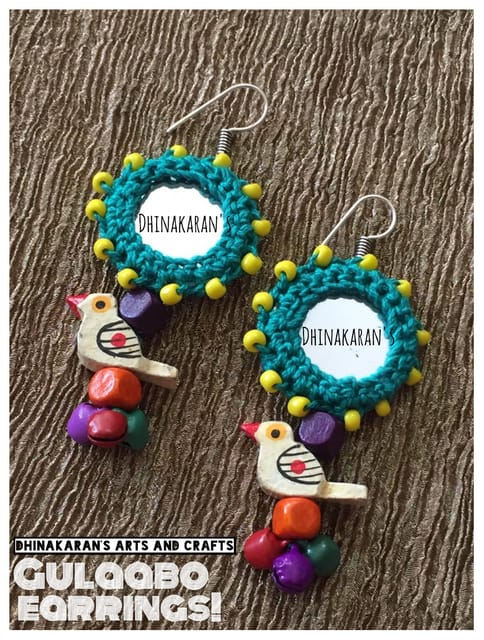 Gulaabo Mirror Earrings-(22)
