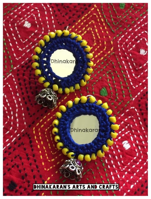 Anarkali Mirror Jhumkis-(2)