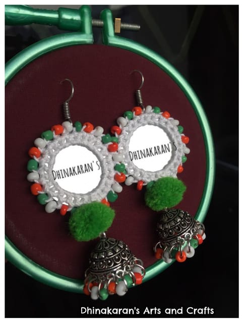 Tiranga Mirror Jhumkis