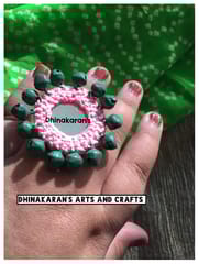 Ghungroo Mirror Fingerring-PINK