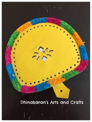 Yellow Leather Hand Mirror with Pouch