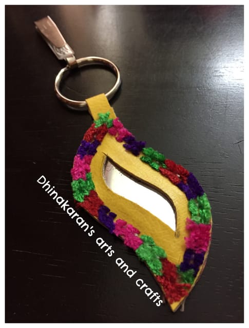 Leather Mirror Keychain-(1)