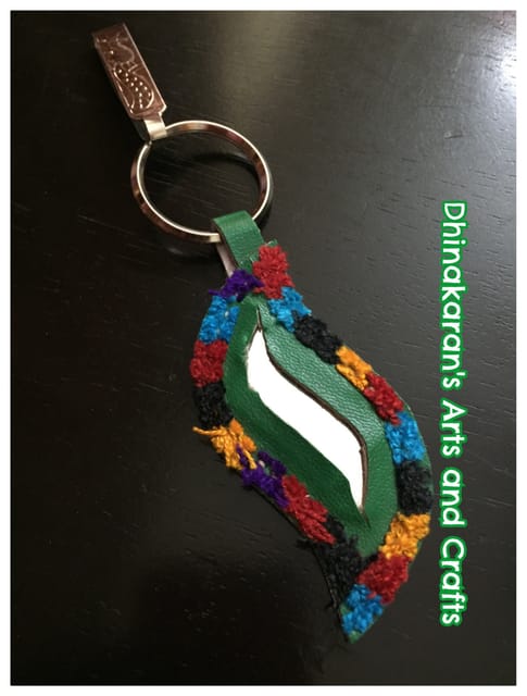 Leather Mirror Keychain-(4)
