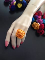 Yellow Crochet Finger Ring