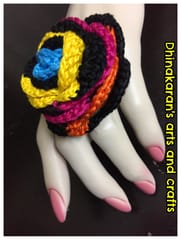 Black Beauty Crochet Finger Ring