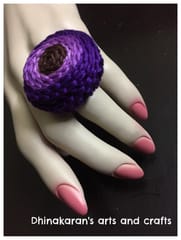 Polka Crochet Finger Ring-(3)