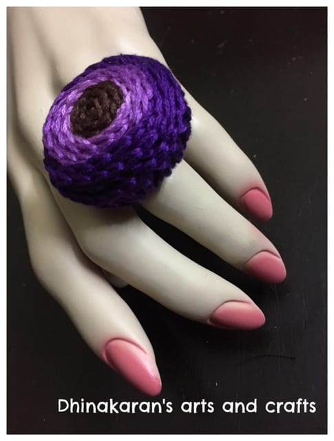 Polka Crochet Finger Ring-(3)