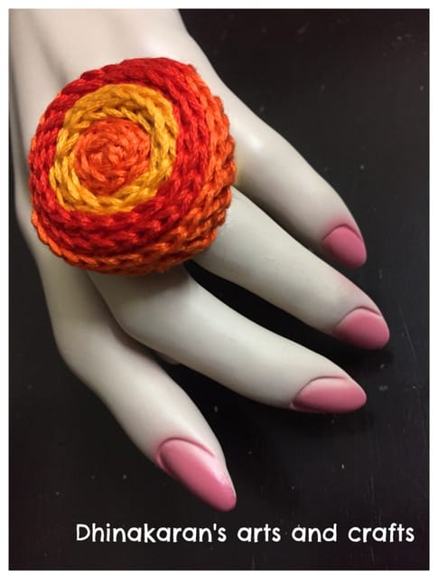 Polka Crochet Finger Ring-(4)