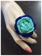 Turquoise Crochet Finger Ring