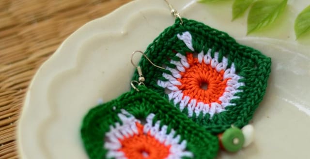 Tiranga Crochet Earrings