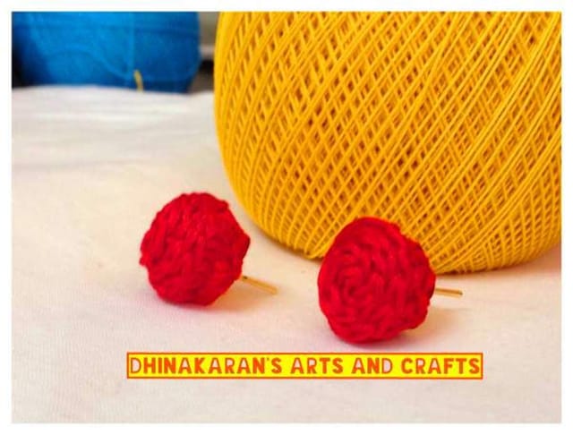 Red Crochet Studs