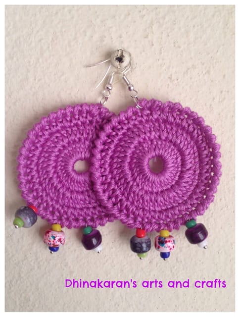 Black Currant Crochet Earrings