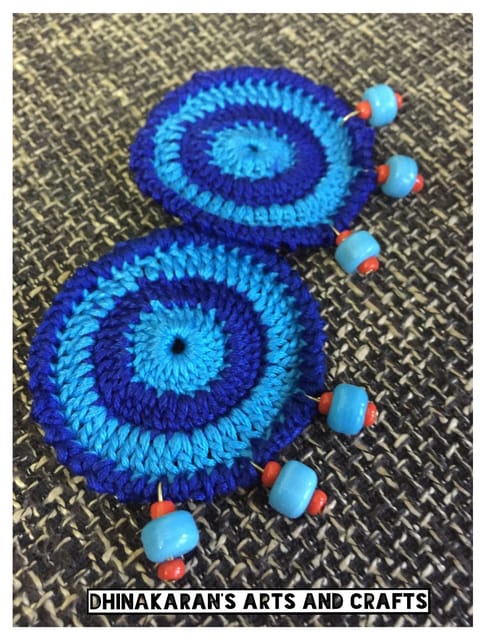Blue Crochet Earrings