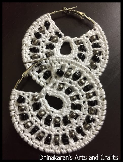 Galaxy White Crochet Hoops