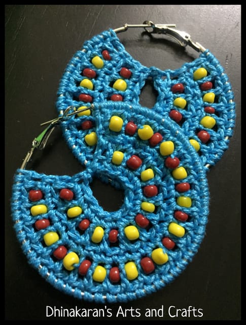 Blue Hues Crochet Hoops