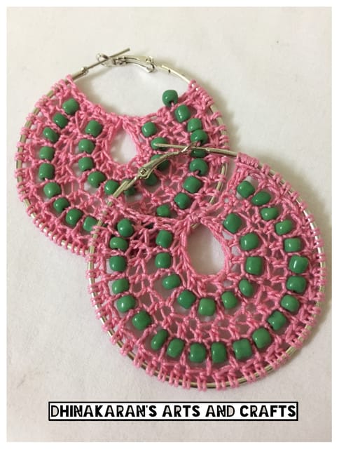 Pink Crochet Hoops