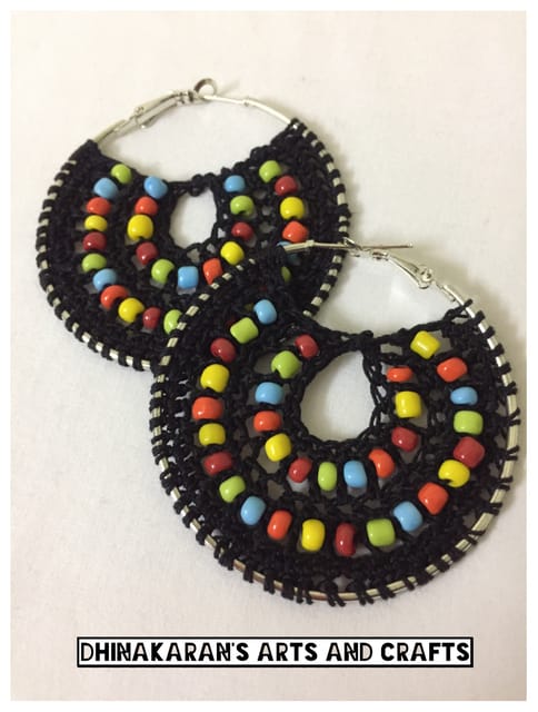 Multicolour Crochet Hoops