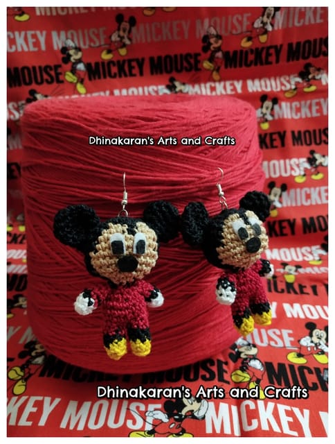 Mickey Mouse Crochet Earrings