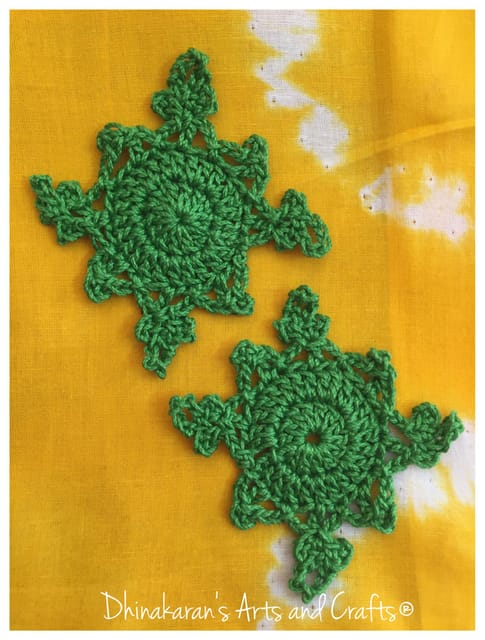 Snowflakes Crochet Patches-GREEN