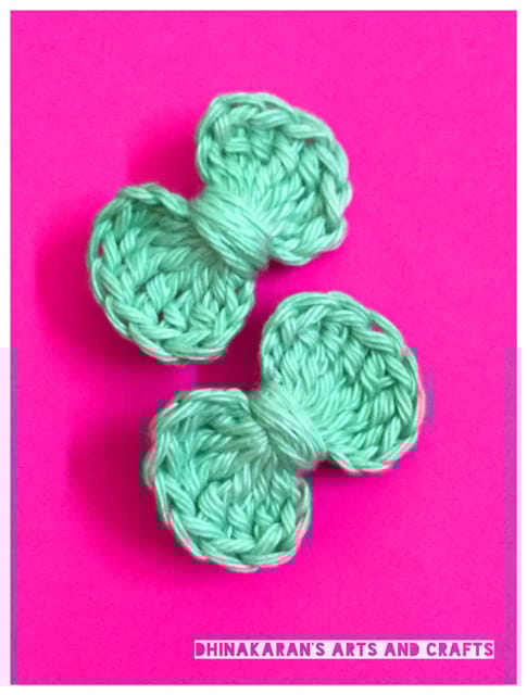 Mini Bow Crochet HairClips-MINT