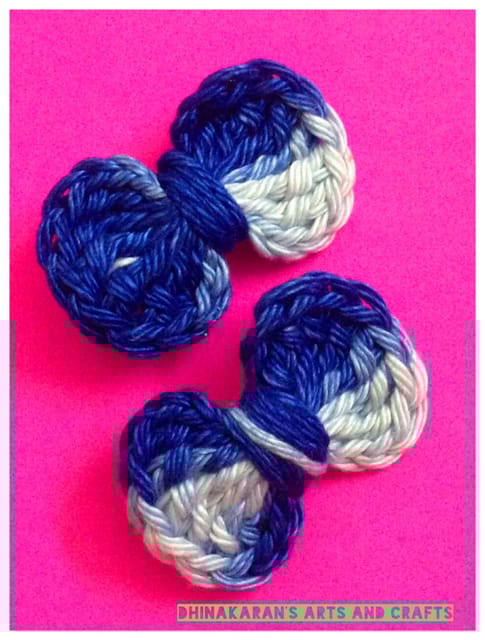 Mini Bow Crochet HairClips-BLUE