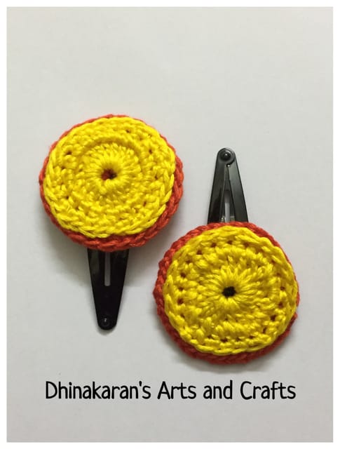 Bloom Crochet TicTac HairClips-Yellow & Orange