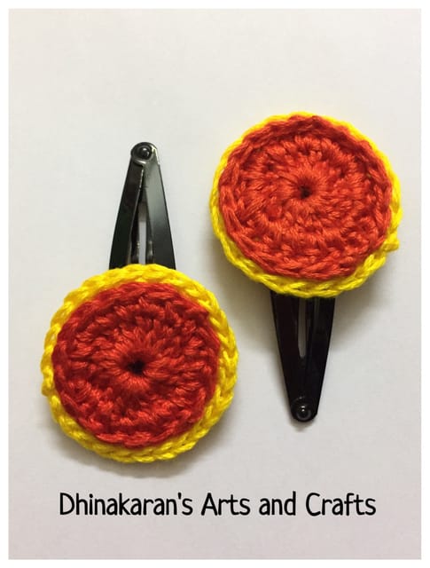 Bloom Crochet TicTac HairClips-Orange & Yellow